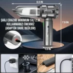 ENSHALL AHV01 kablosuz şarjlı mini araç süpürgesi ve 8 başlık seti