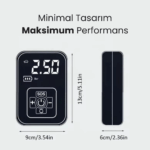 Şarjlı Hava Kompresörü 3600 Mah | Araba Bisiklet Top Pompası - Görsel 3