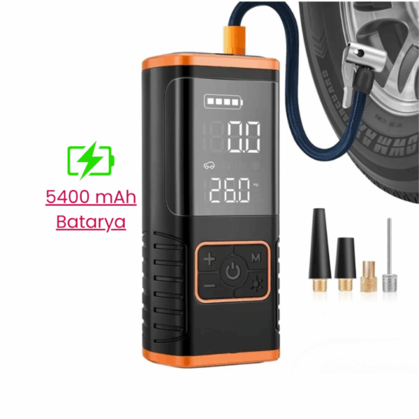 Taşınabilir Hava Kompresörü Powerbank Özellikli,Araç Çakmaklık Girişli,Şarjlı A5588