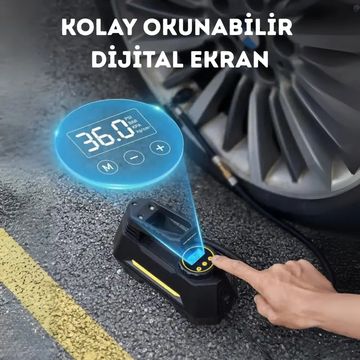 ENSHALL A6688 araç çakmaklık kablosuyla çalışan taşınabilir kompresör
