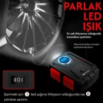 ENSHALL 3609B lastik şişiren LED ışıklı taşınabilir kompresör