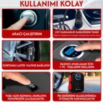 ENSHALL 3609B araç çakmaklık girişli taşınabilir kompresör ve başlık seti