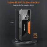 Powerbank özellikli araç çakmaklık girişli şarjlı taşınabilir hava kompresörü DC04